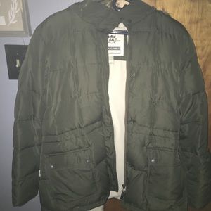 Route 66 Olive Green Jacket with Hood Large